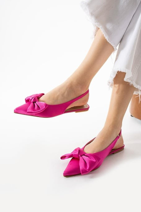 Cenya Fuchsia Satin Ballerina Shoes