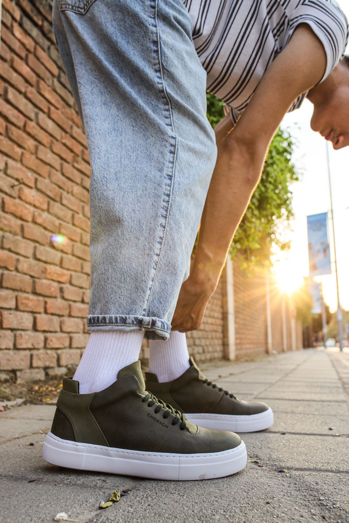 Hıde Tarz Bağcıklı Erkek Ayakkabı Spor Ayakkabı Haki