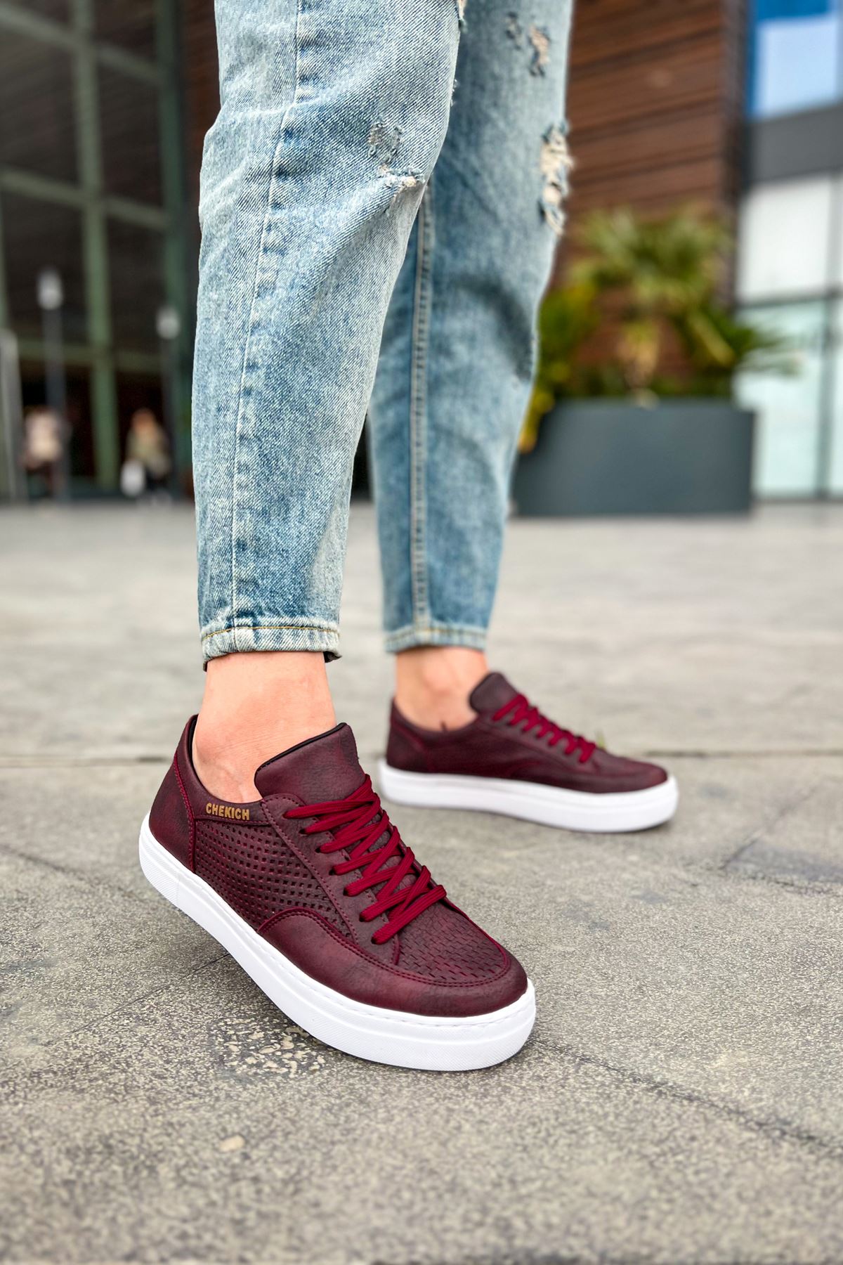 First Edition Premium Erkek Günlük Sneaker Bordo