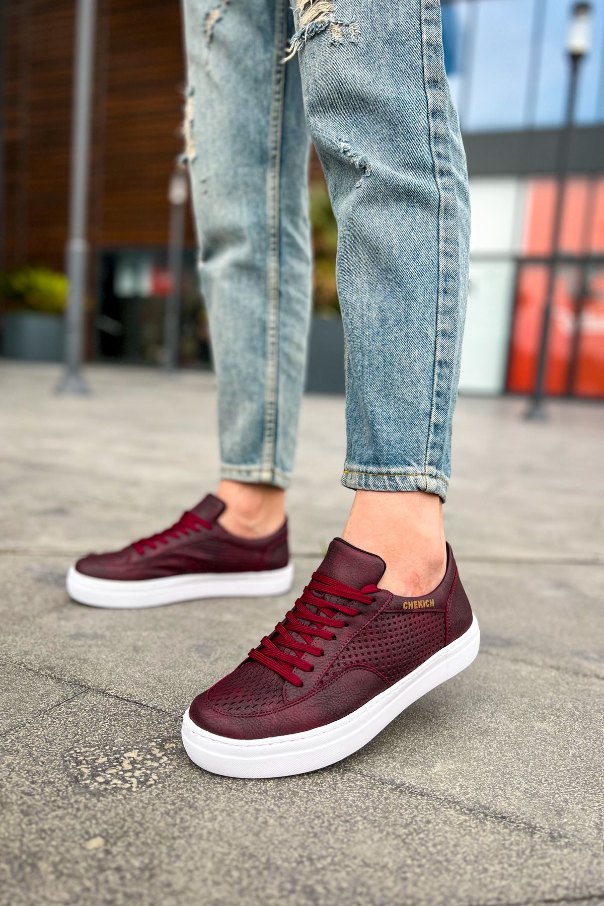 First Edition Premium Erkek Günlük Sneaker Bordo