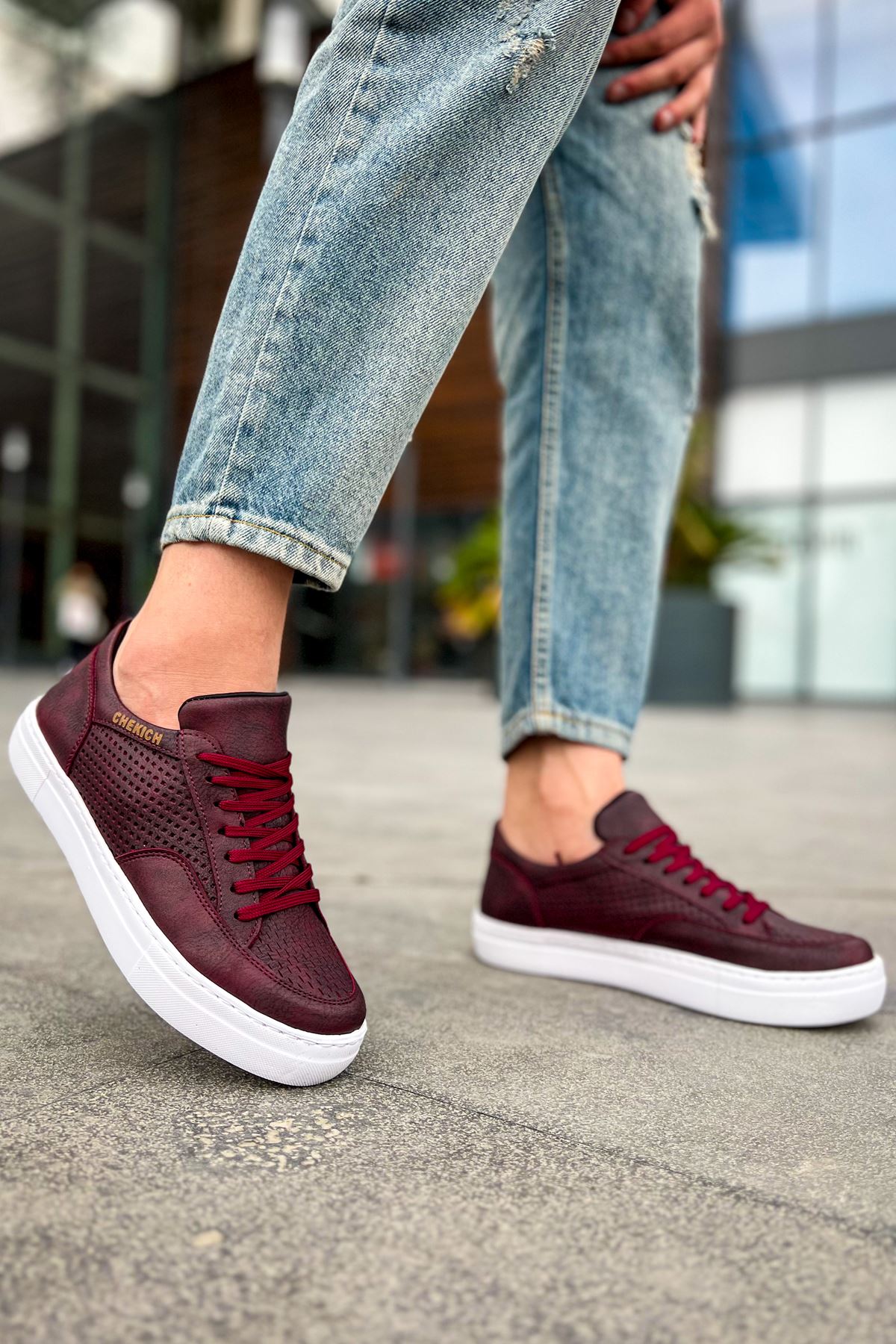 First Edition Premium Erkek Günlük Sneaker Bordo