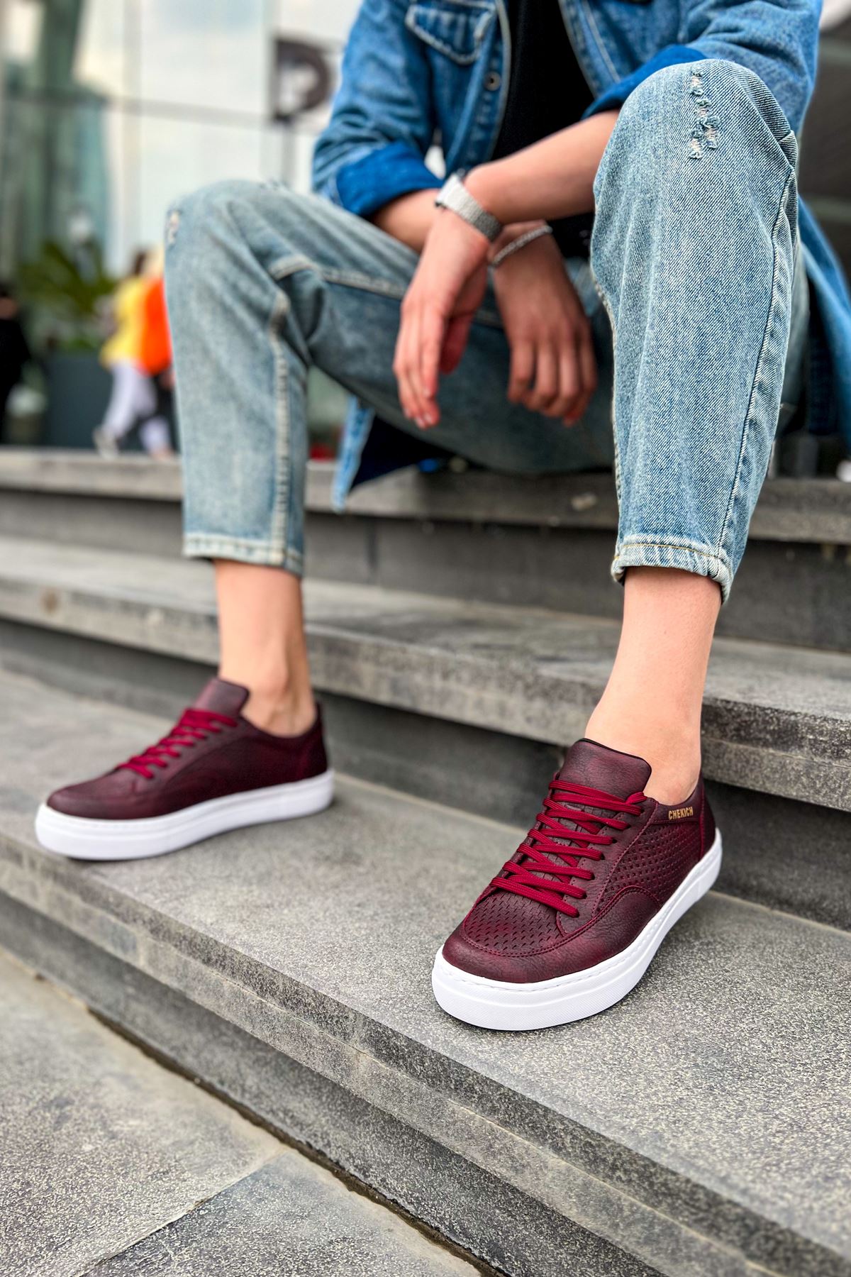 First Edition Premium Erkek Günlük Sneaker Bordo