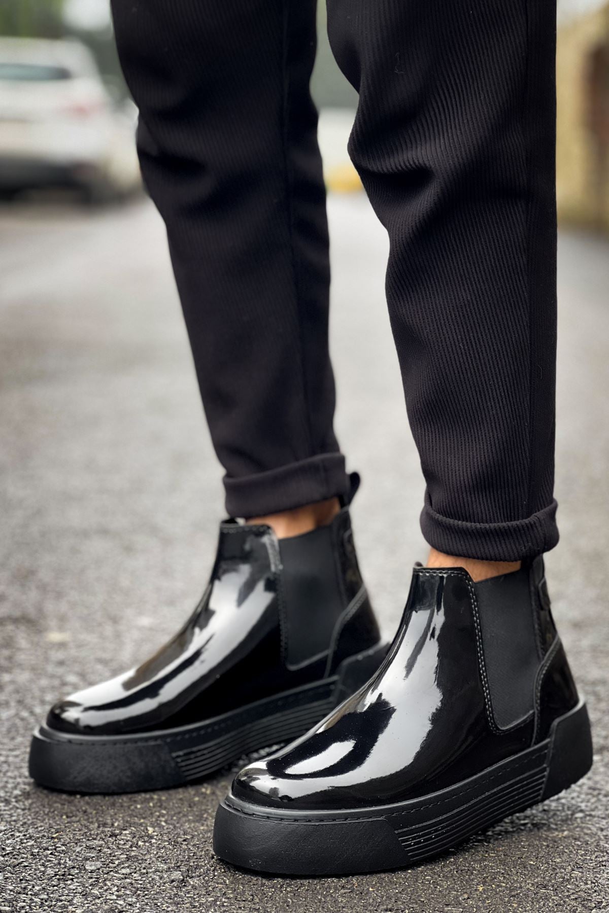 Harmany Premium Lastikli Erkek Bot Siyah Rugan