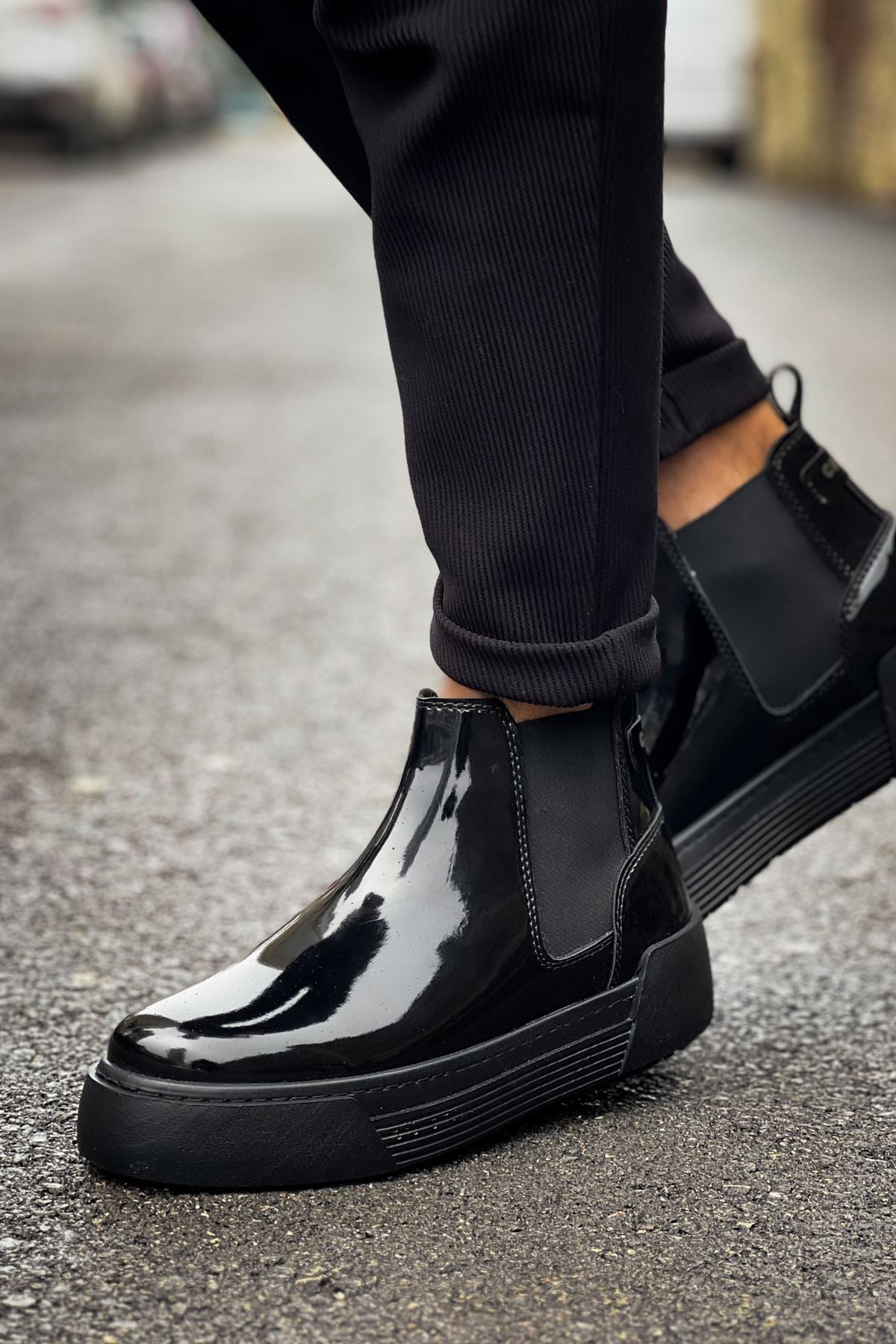 Harmany Premium Lastikli Erkek Bot Siyah Rugan