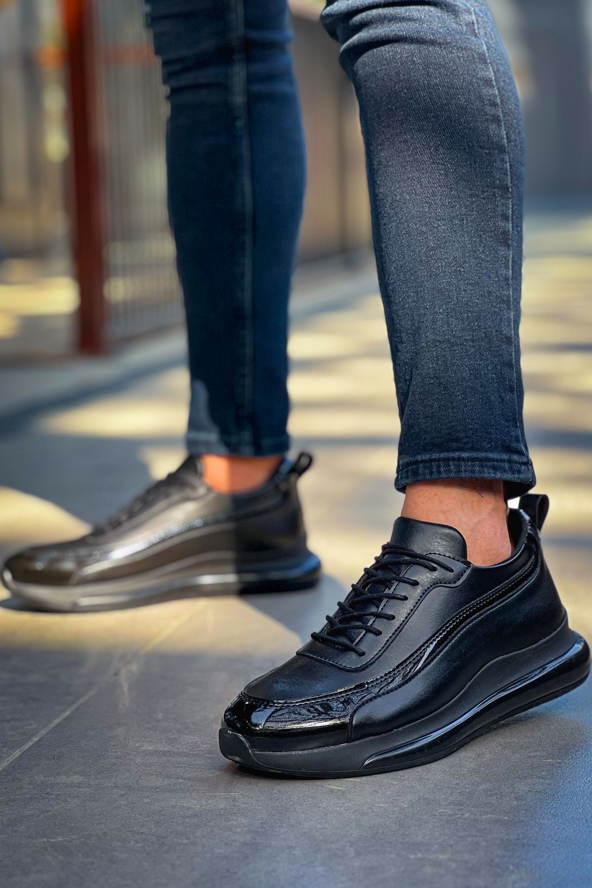 First Premium Özel Taban Erkek Sneaker Siyah