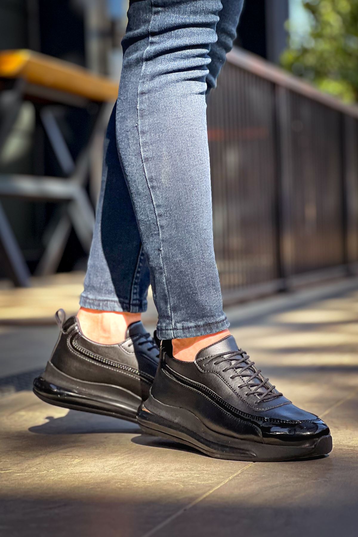 First Premium Özel Taban Erkek Sneaker Siyah