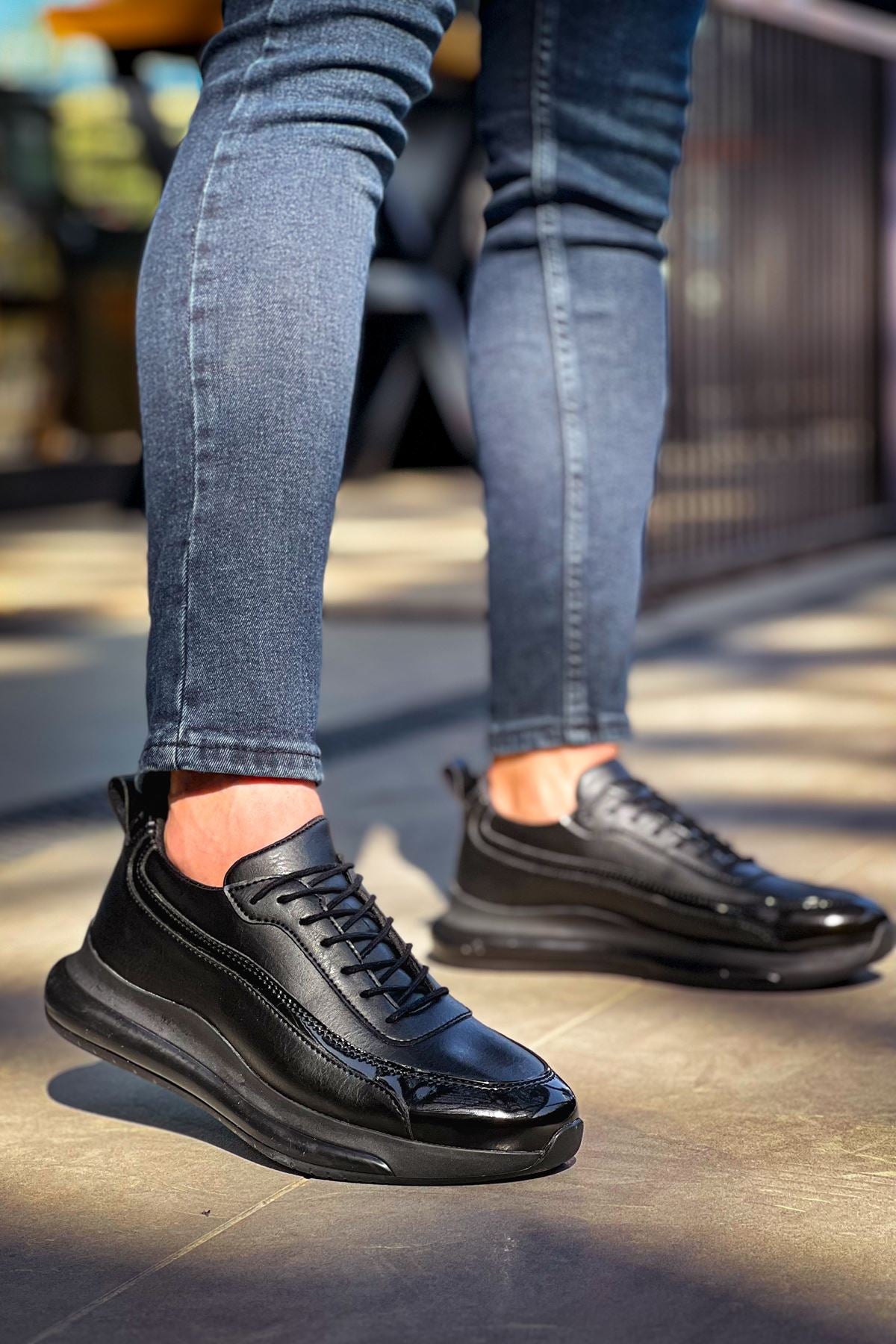 First Premium Özel Taban Erkek Sneaker Siyah