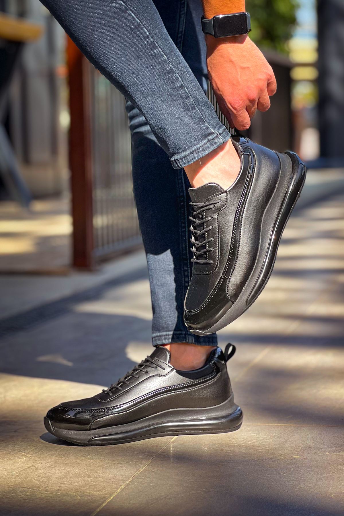 First Premium Özel Taban Erkek Sneaker Siyah