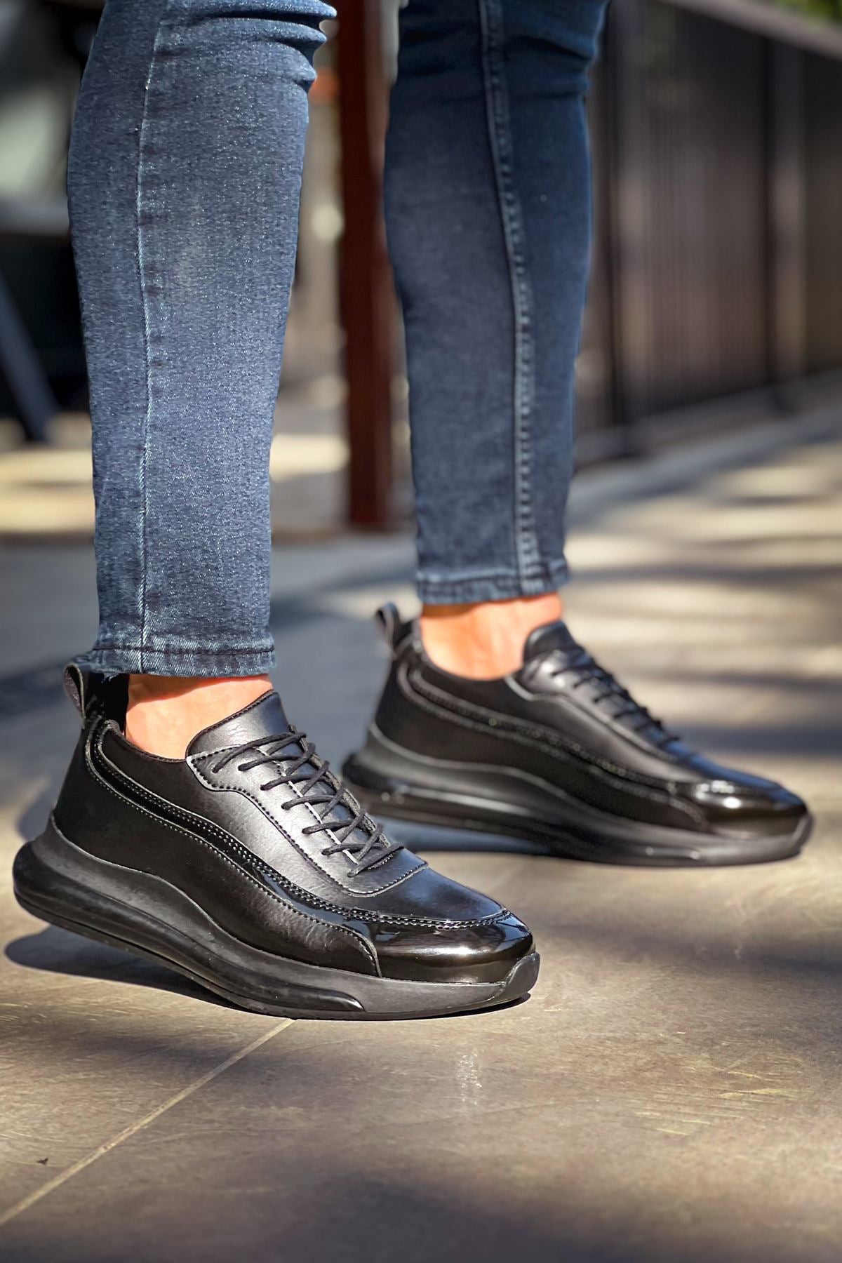 First Premium Özel Taban Erkek Sneaker Siyah