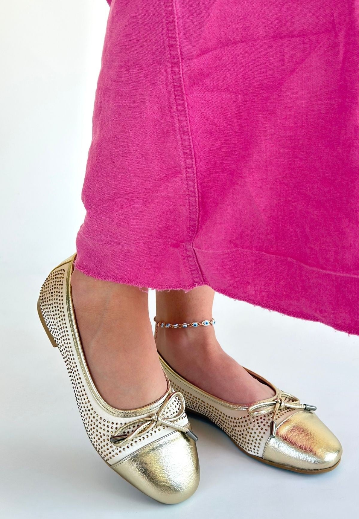 Etya Gold Orthopedic Ballerinas