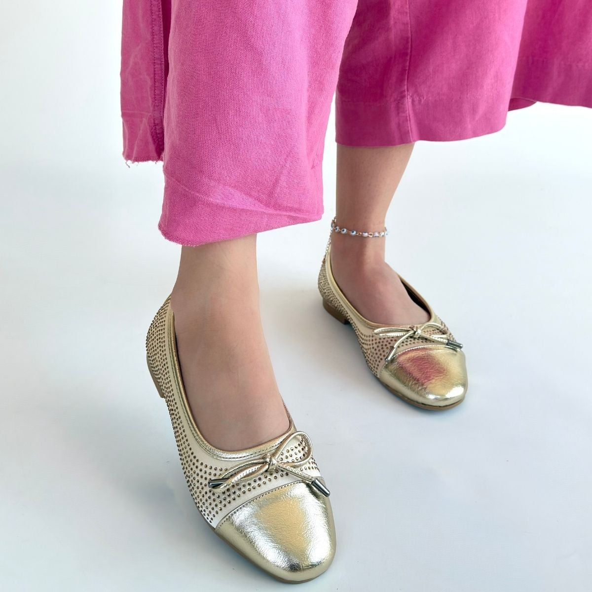 Etya Gold Orthopedic Ballerinas