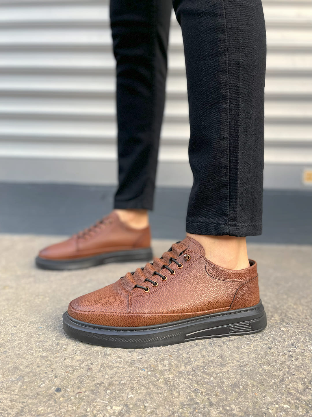 JY0535 Prime Lace-Up Men's Sneakers - Tan