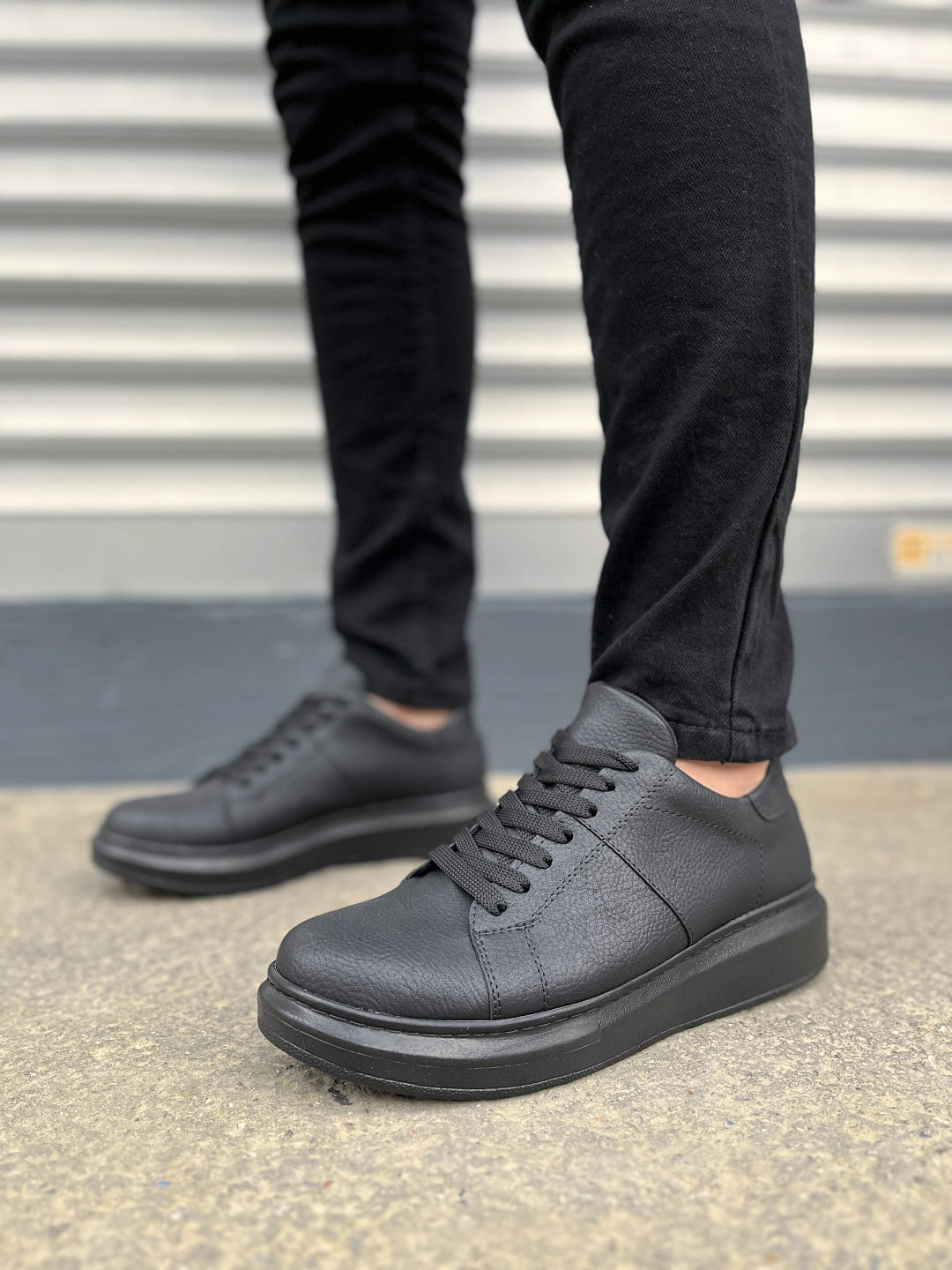 JY151 Boost Bağcıklı Erkek Günlük Sneaker Ayakkabı - Siyah