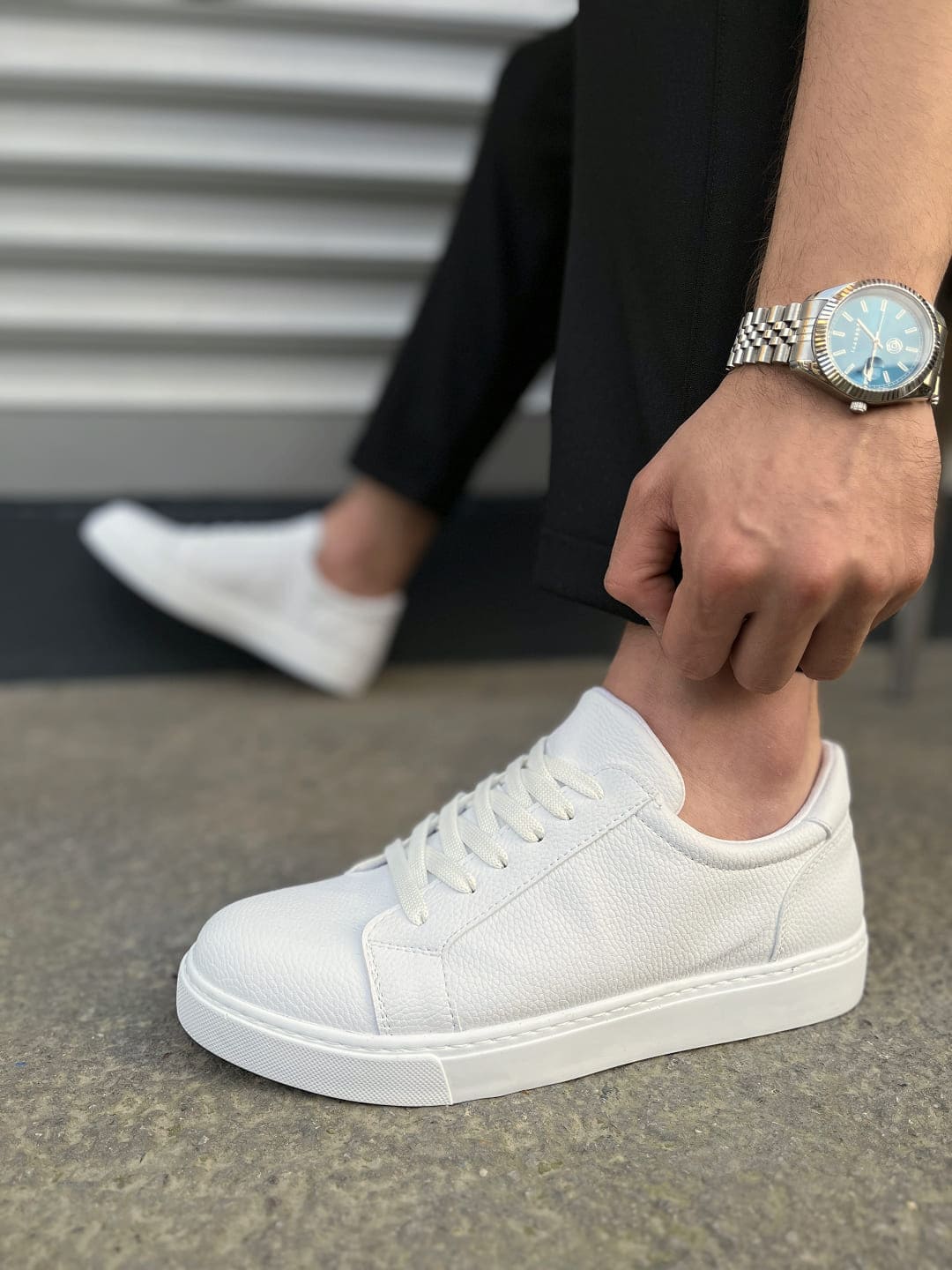 JY165 Elite Bağcıklı Erkek Günlük Sneaker - Beyaz