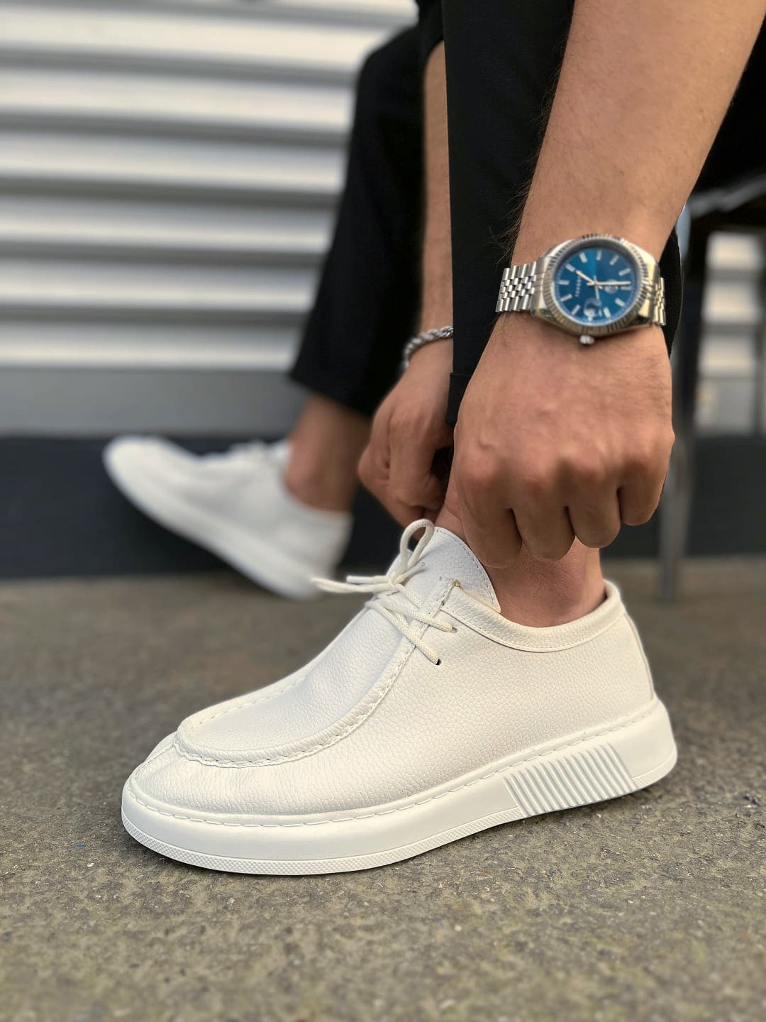 JY170 Tornado Bağcıklı Erkek Günlük Spor Klasik Ayakkabı - Beyaz