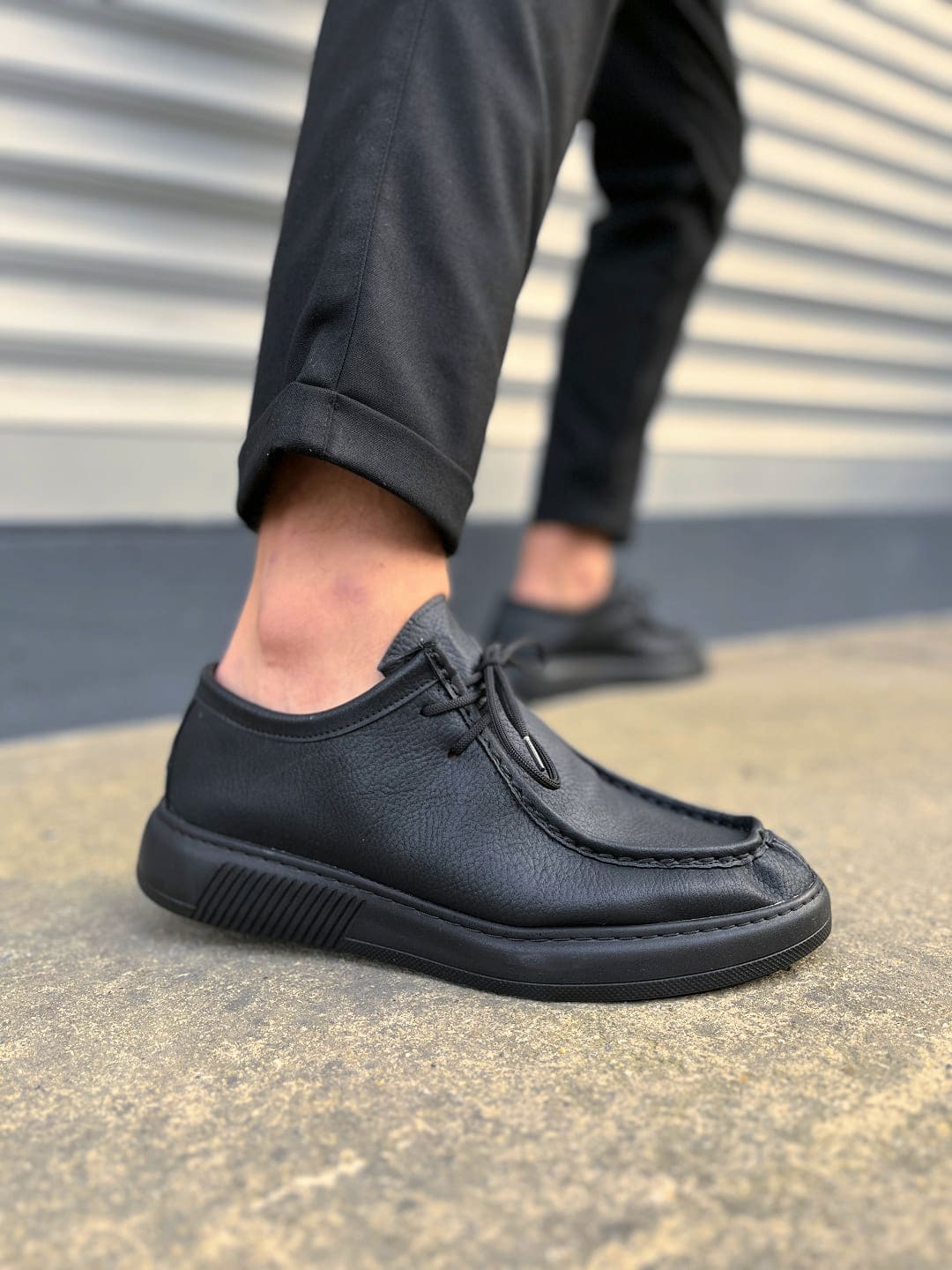 JY170 Tornado Bağcıklı Erkek Günlük Spor Klasik Ayakkabı - Siyah