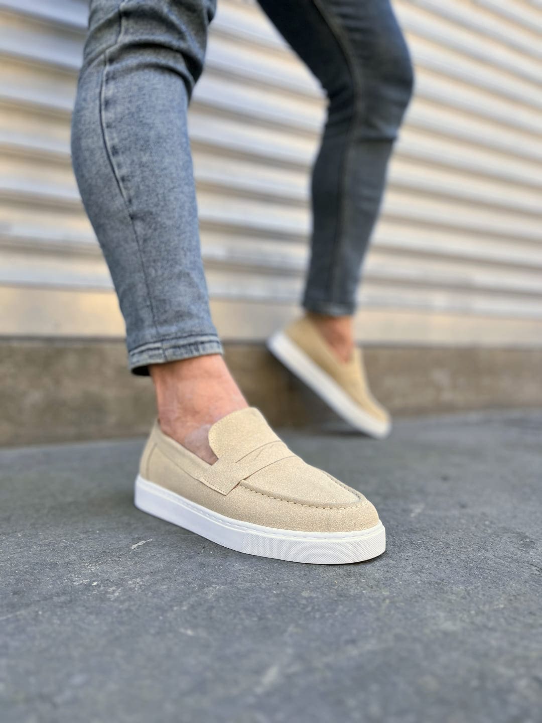 JY180 Estilo X Laceless Suede Men's Casual Sports Classic Shoes - Cream