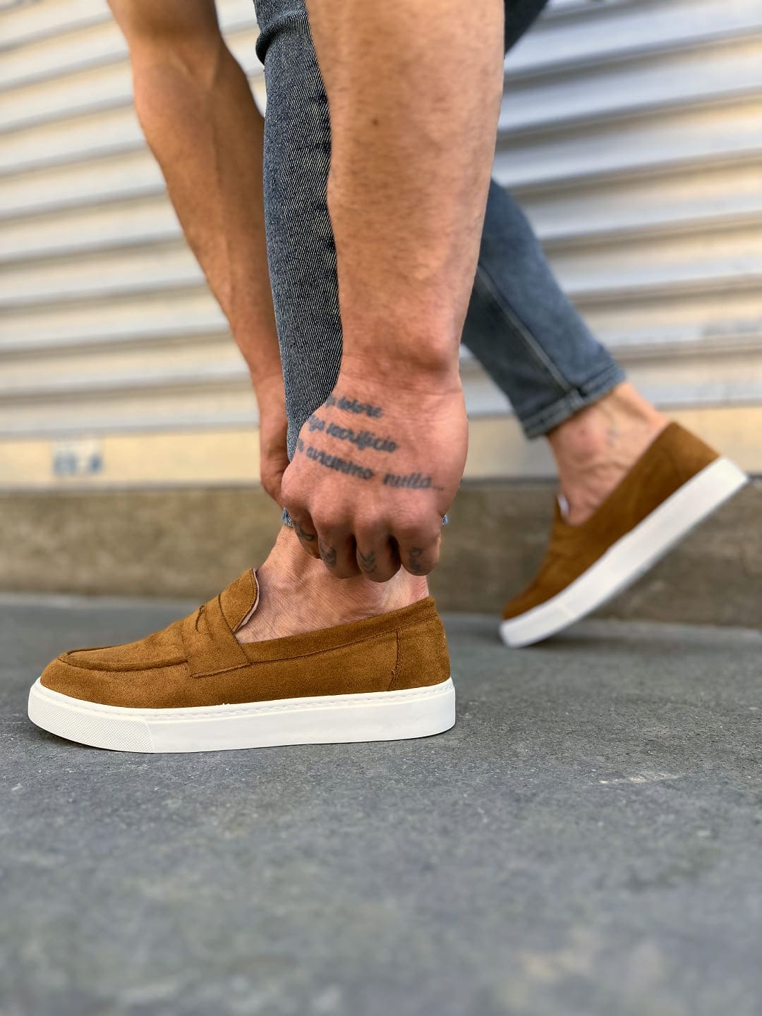 JY180 Estilo X Bağcıksız Süet Erkek Günlük Spor Klasik Ayakkabı - Taba