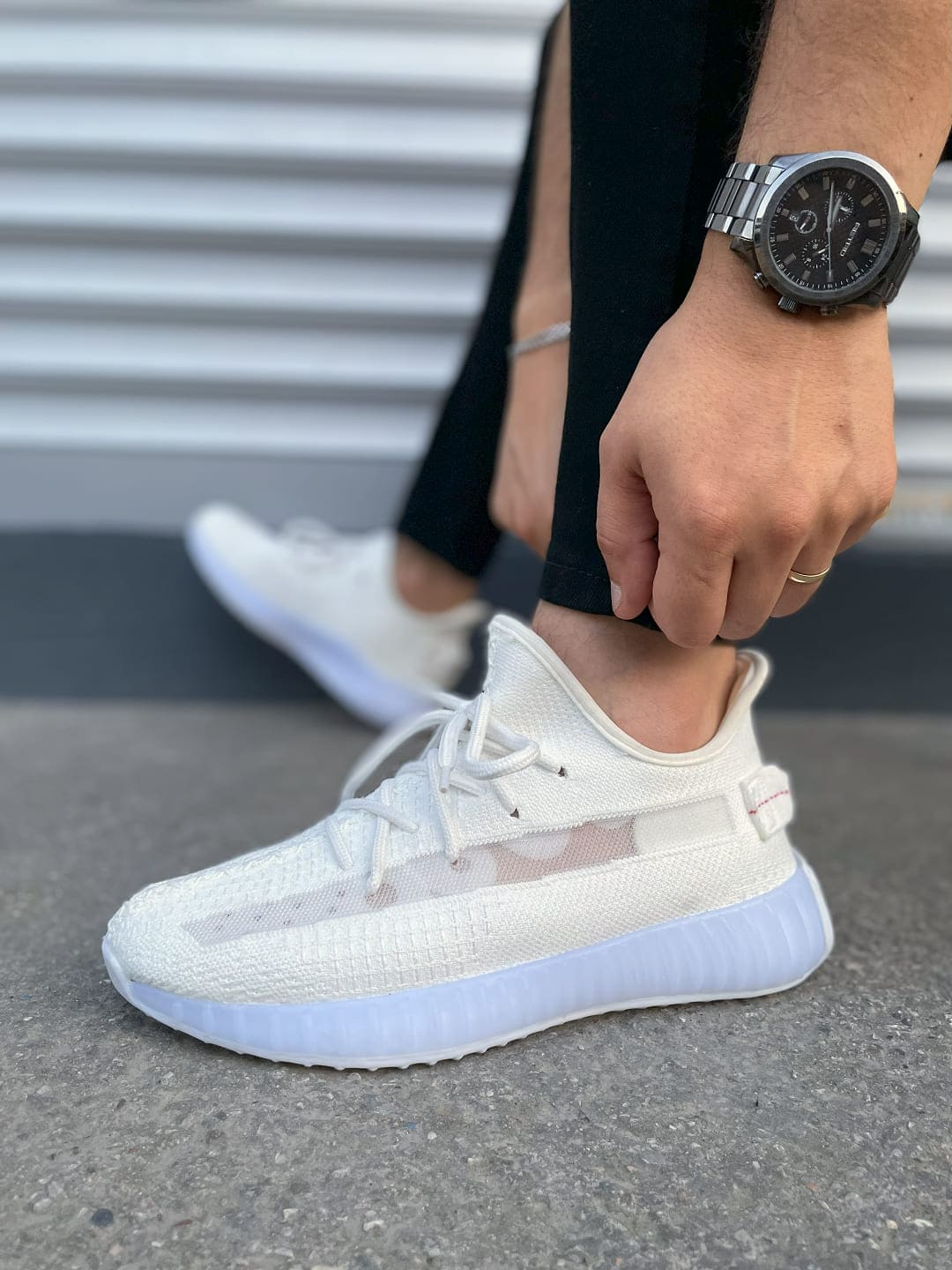 JY305 Pulse Bağcıklı Triko Unisex Günlük Spor Ayakkabı - Beyaz