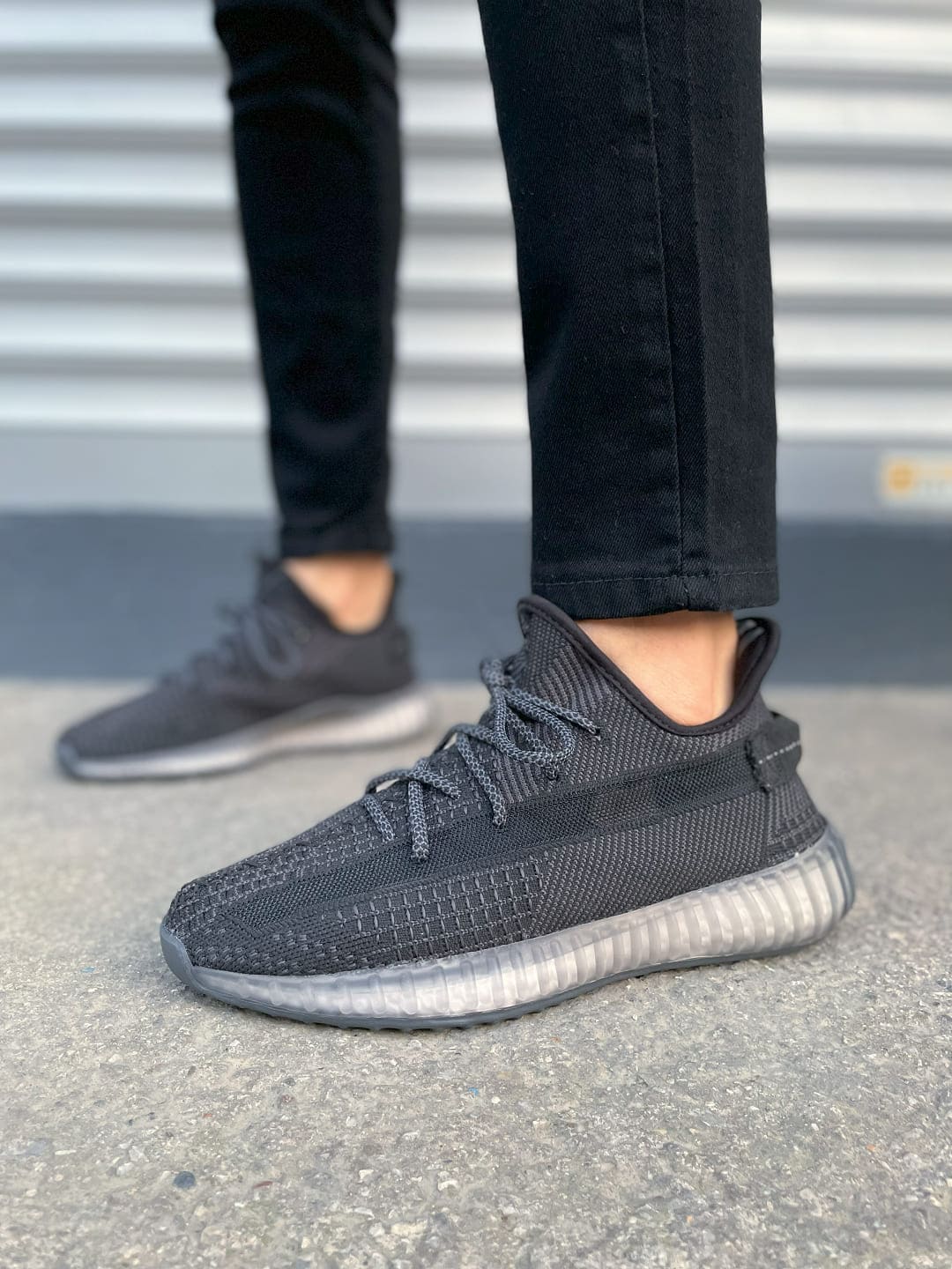 JY305 Pulse Bağcıklı Triko Unisex Günlük Spor Ayakkabı - Siyah Beyaz