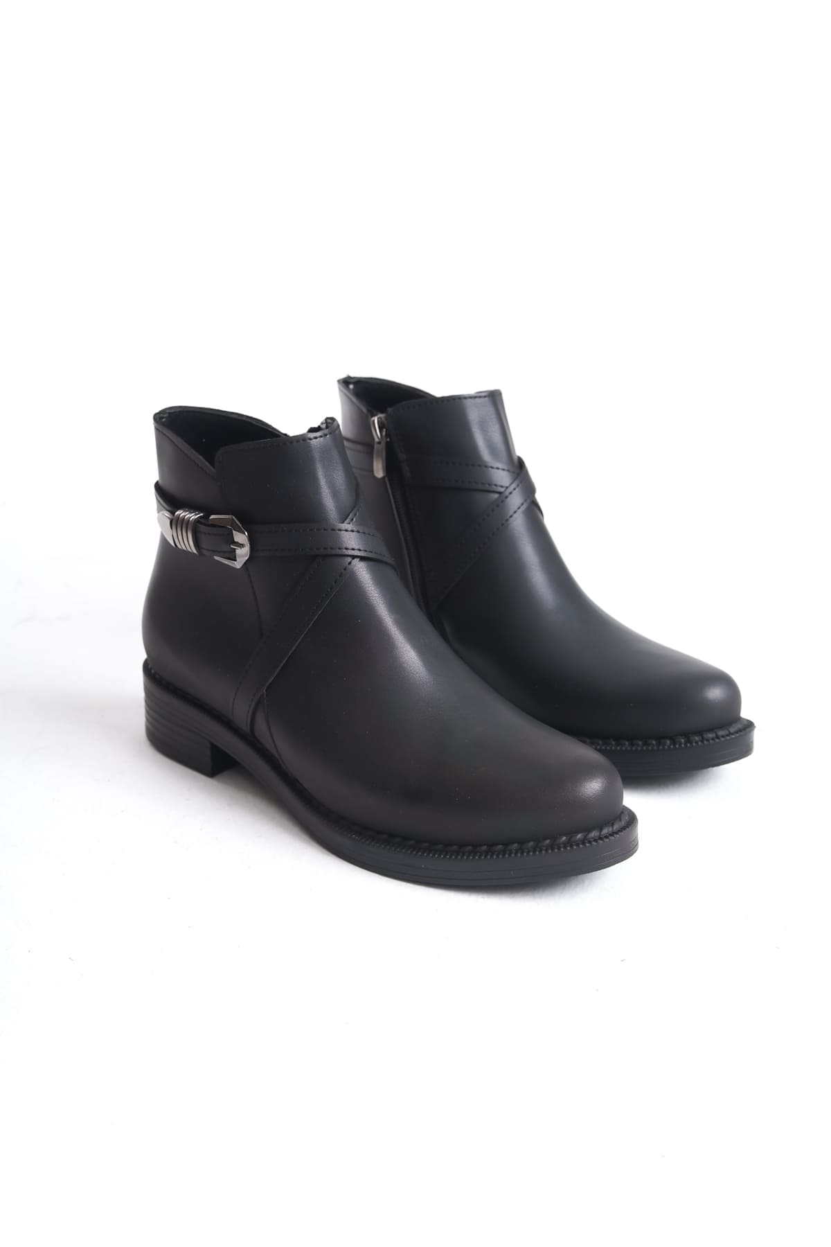 NOVA Women's Boots – Orthopedic Heel, Elastic Zipper Detail, Black