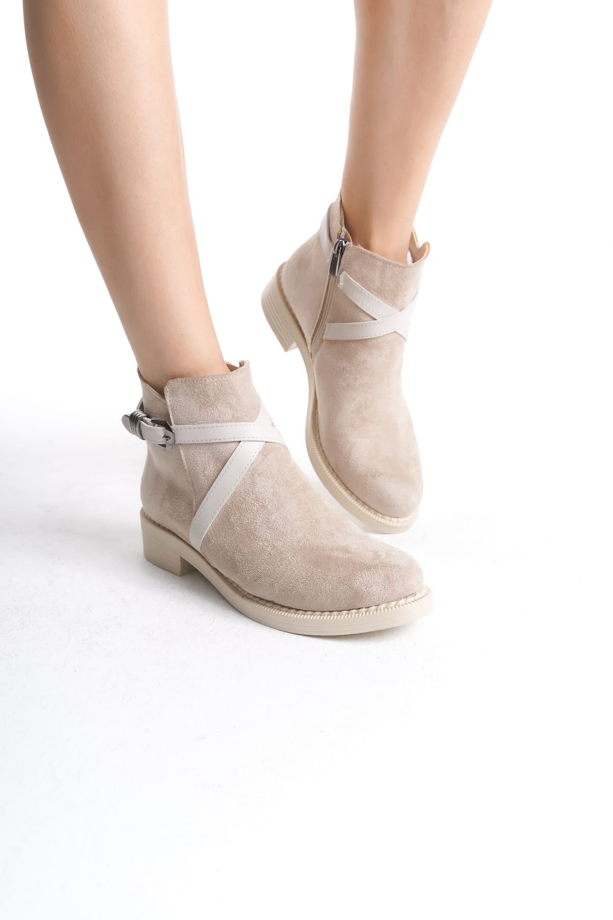NOVA Women's Boots – Orthopedic Heel, Elastic Zipper Detail, Ten Suede