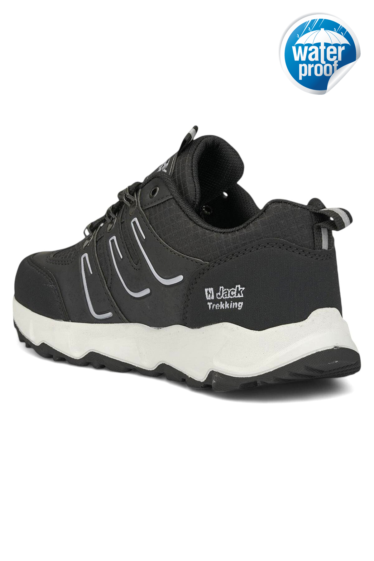 J24 Waterproof Erkek Trekking Outdoor Ayakkabı Siyah Beyaz