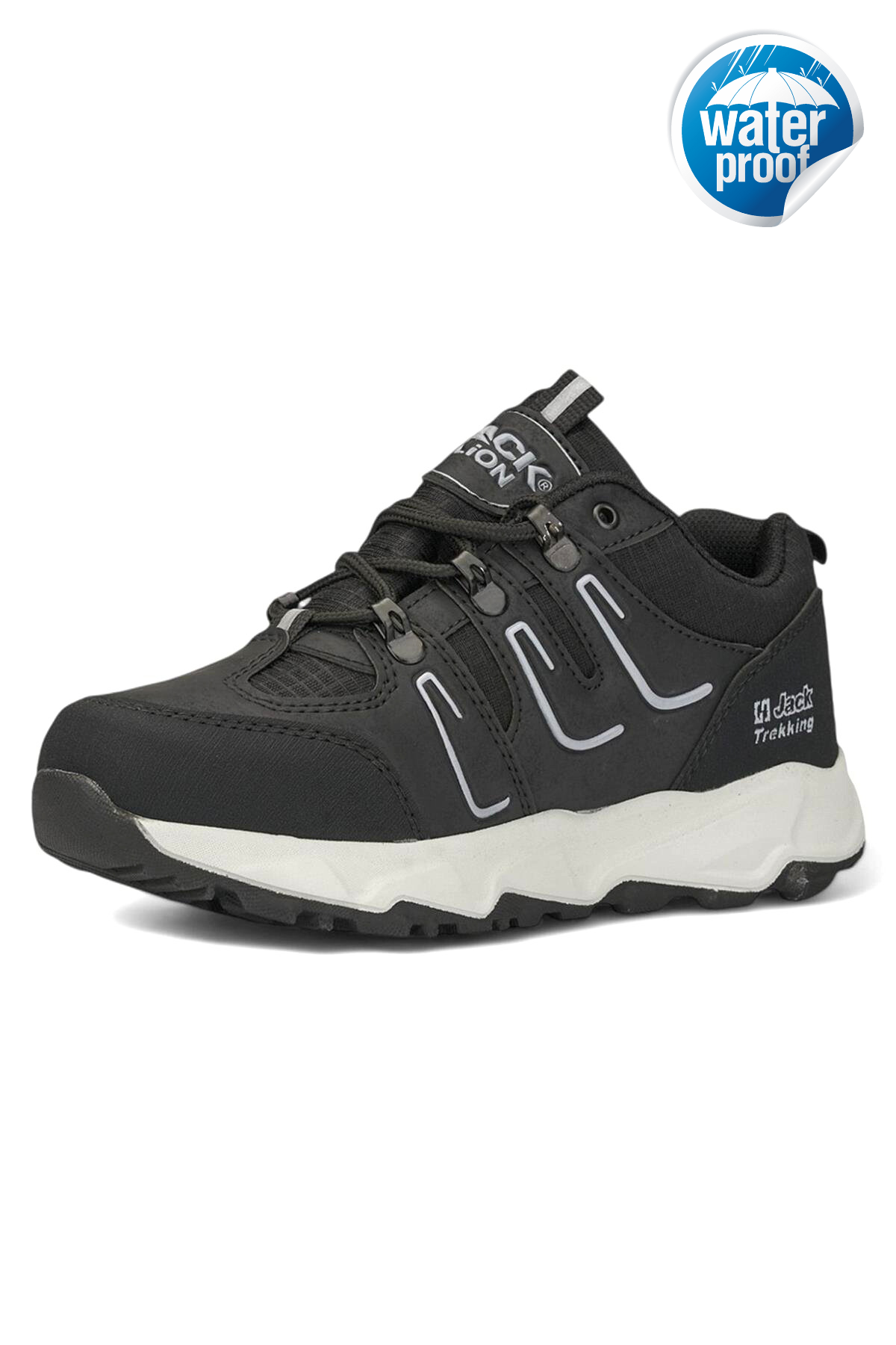 J24 Waterproof Erkek Trekking Outdoor Ayakkabı Siyah Beyaz