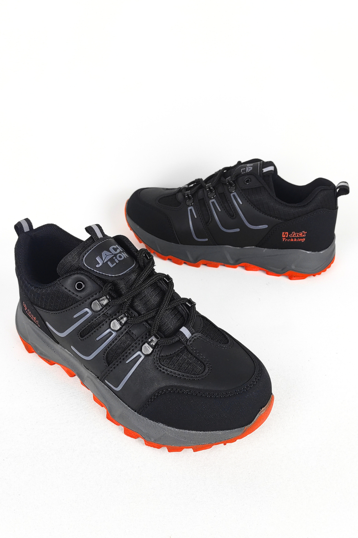 J24 Waterproof Erkek Trekking Outdoor Ayakkabı Siyah Turuncu