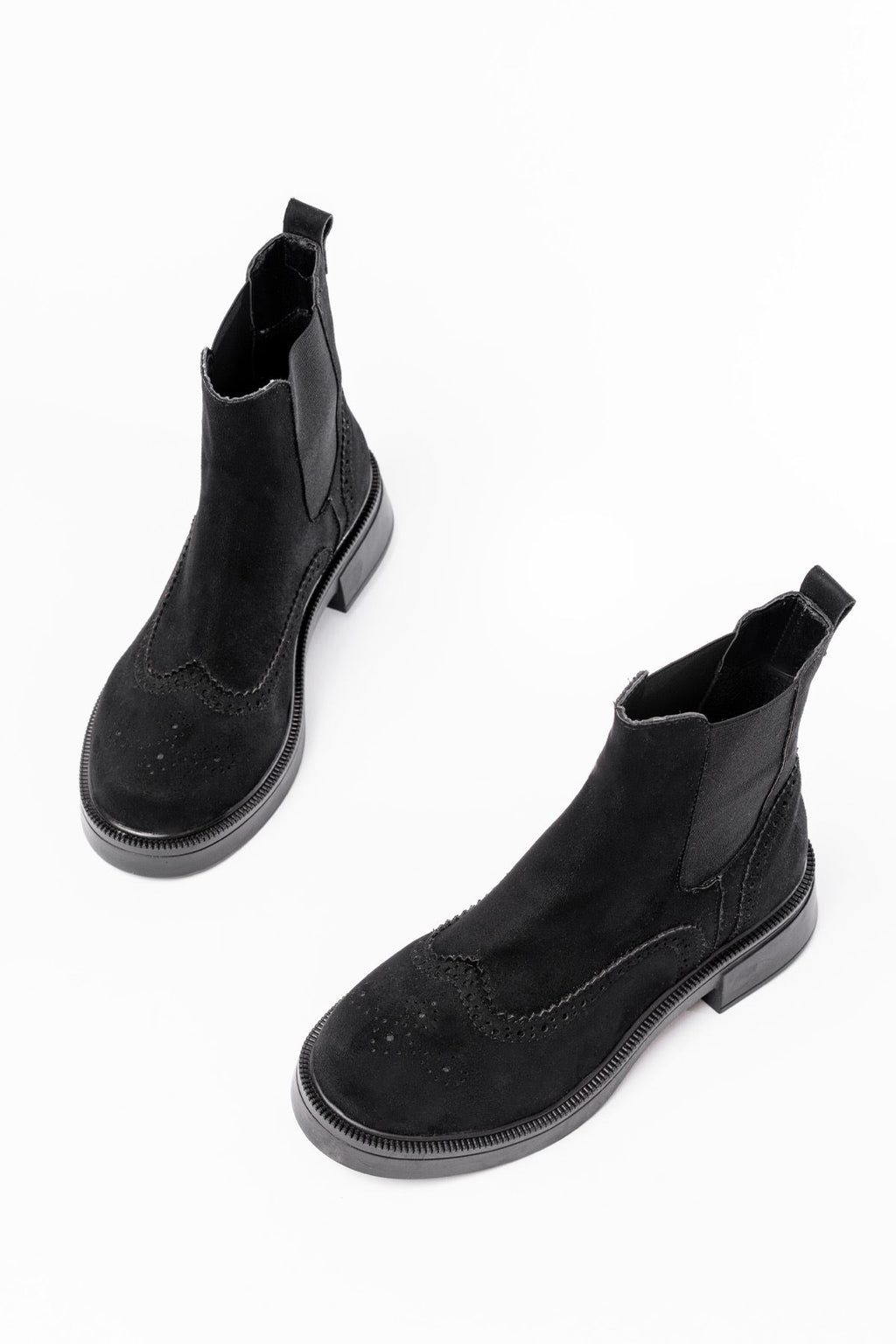 ZRİN02-2002 Premium Siyah Süet Lastikli Günlük Kadın Bot