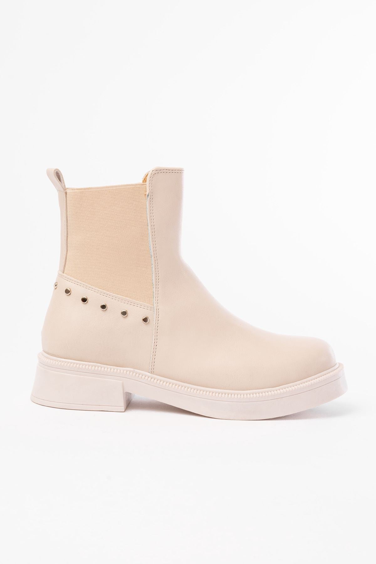 ZRİN02-2005 Premium Bej Lastikli Günlük Kadın Bot