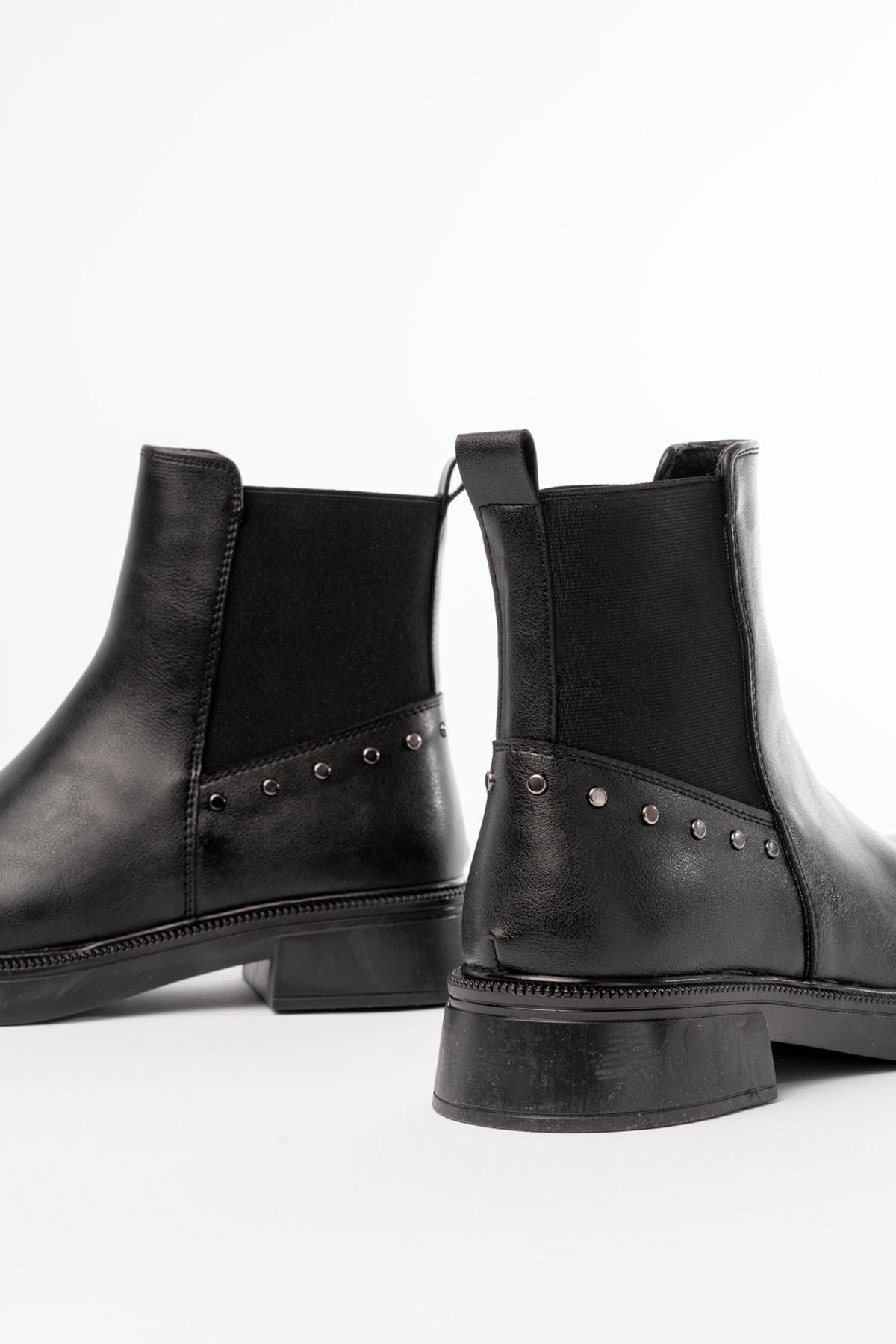 ZRİN02-2005 Premium Siyah Lastikli Günlük Kadın Bot