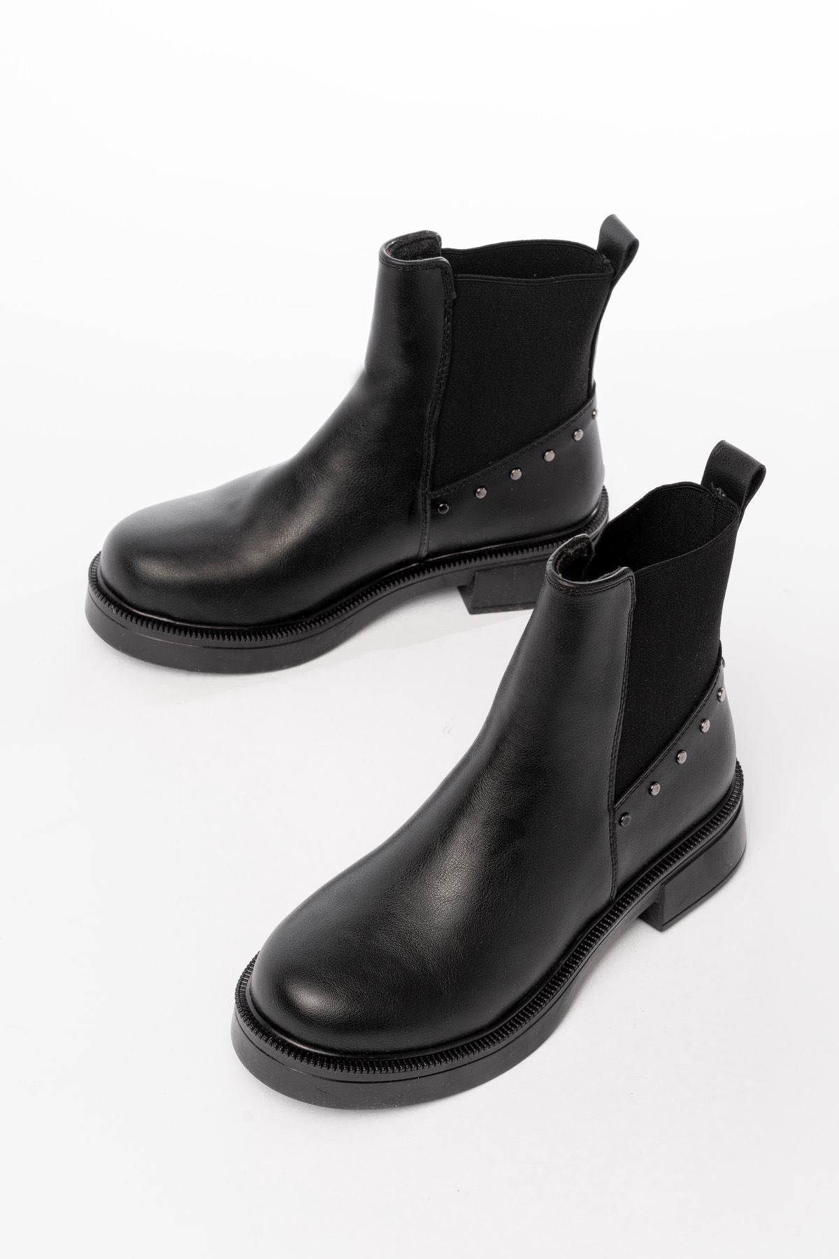 ZRİN02-2005 Premium Siyah Lastikli Günlük Kadın Bot