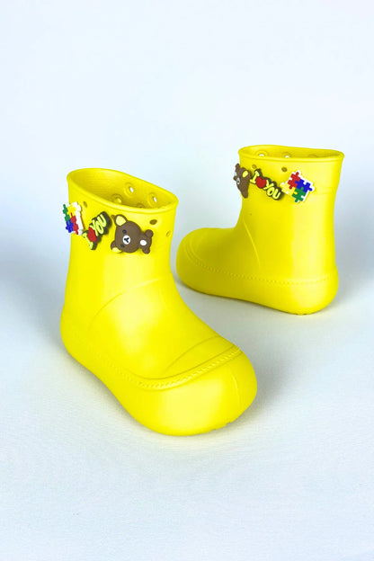 DivaCizme Yellow Kids Waterproof Rain Boots Boots