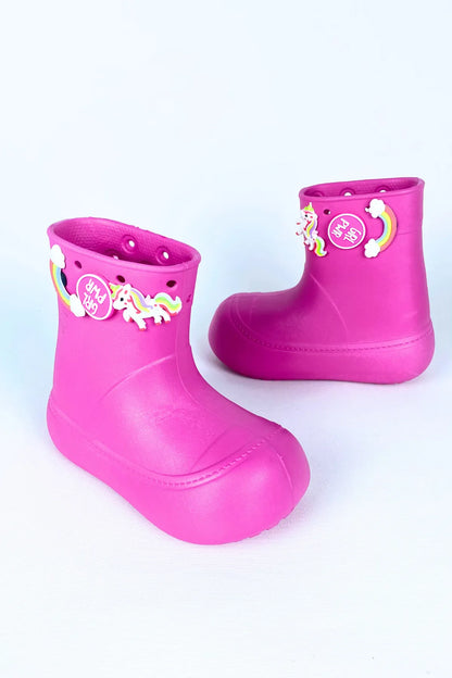 DivaCizme Pink Kids Waterproof Rain Boots Boots