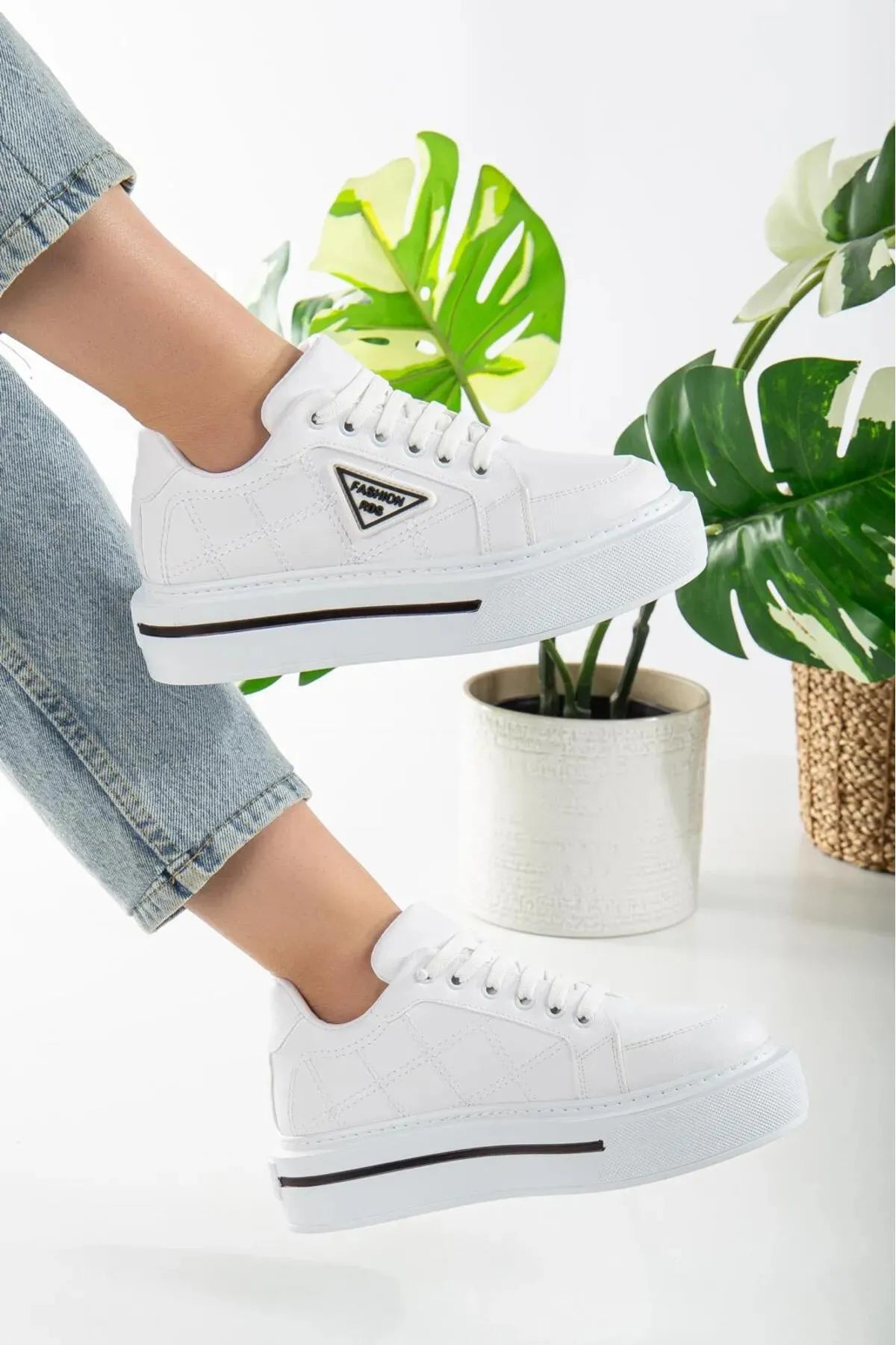Zera Premium Orthopedic White Laced Women's Sneaker