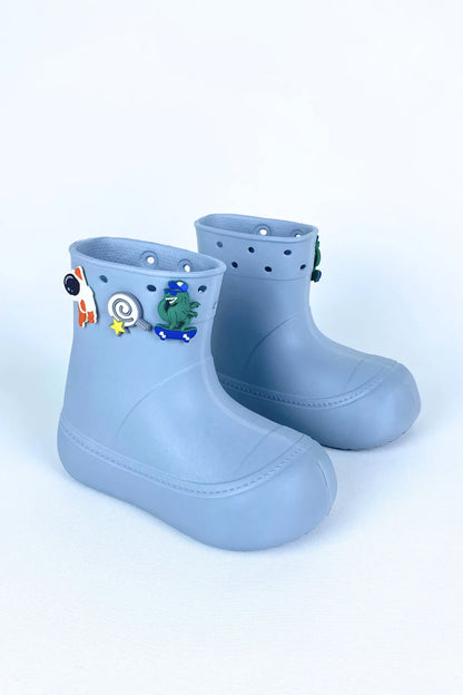 DivaCizme Grey Kids Waterproof Rain Boots Boots