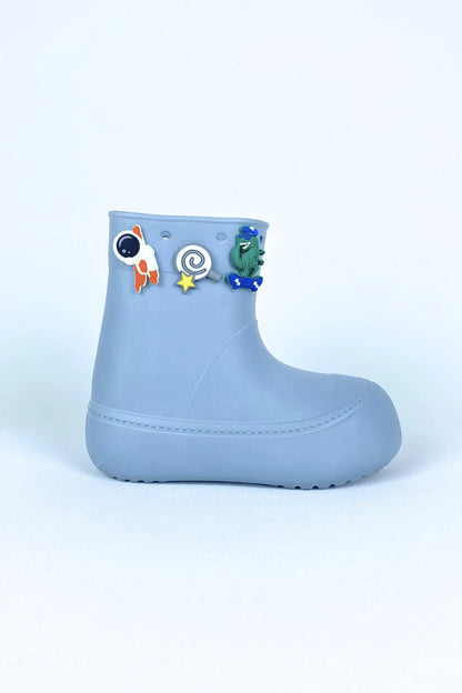 DivaCizme Grey Kids Waterproof Rain Boots Boots