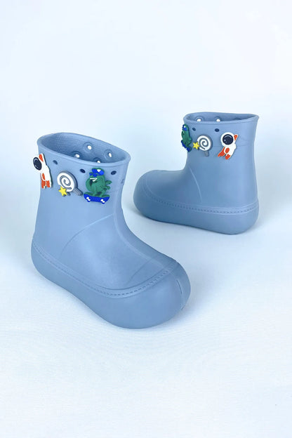 DivaCizme Grey Kids Waterproof Rain Boots Boots