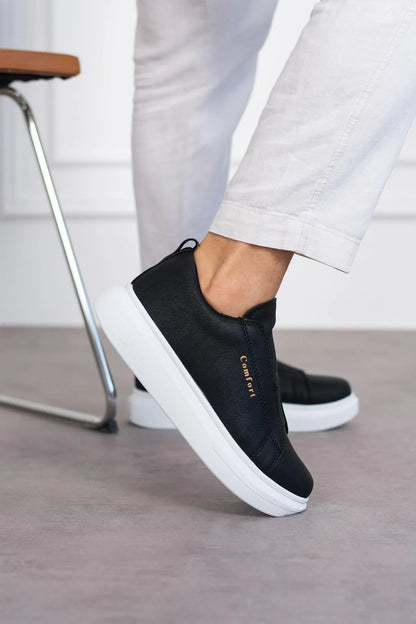Comfort 109 Double Band Men's Black White Sports Shoes Casual Sneaker