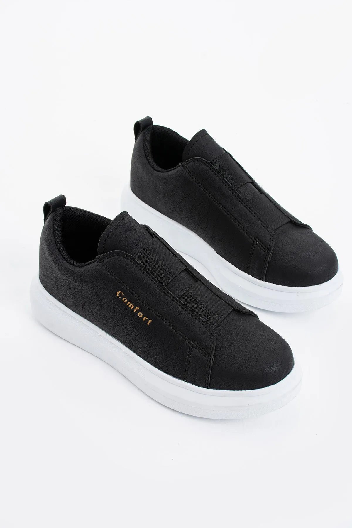 Comfort 109 Double Band Men's Black White Sports Shoes Casual Sneaker