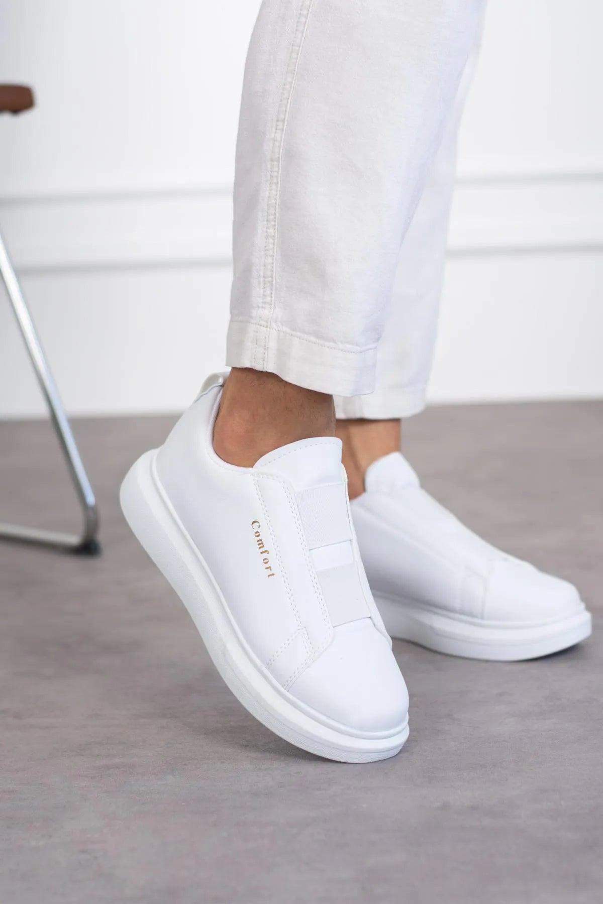 Comfort 109 Double Band Men's White Sports Shoes Casual Sneaker