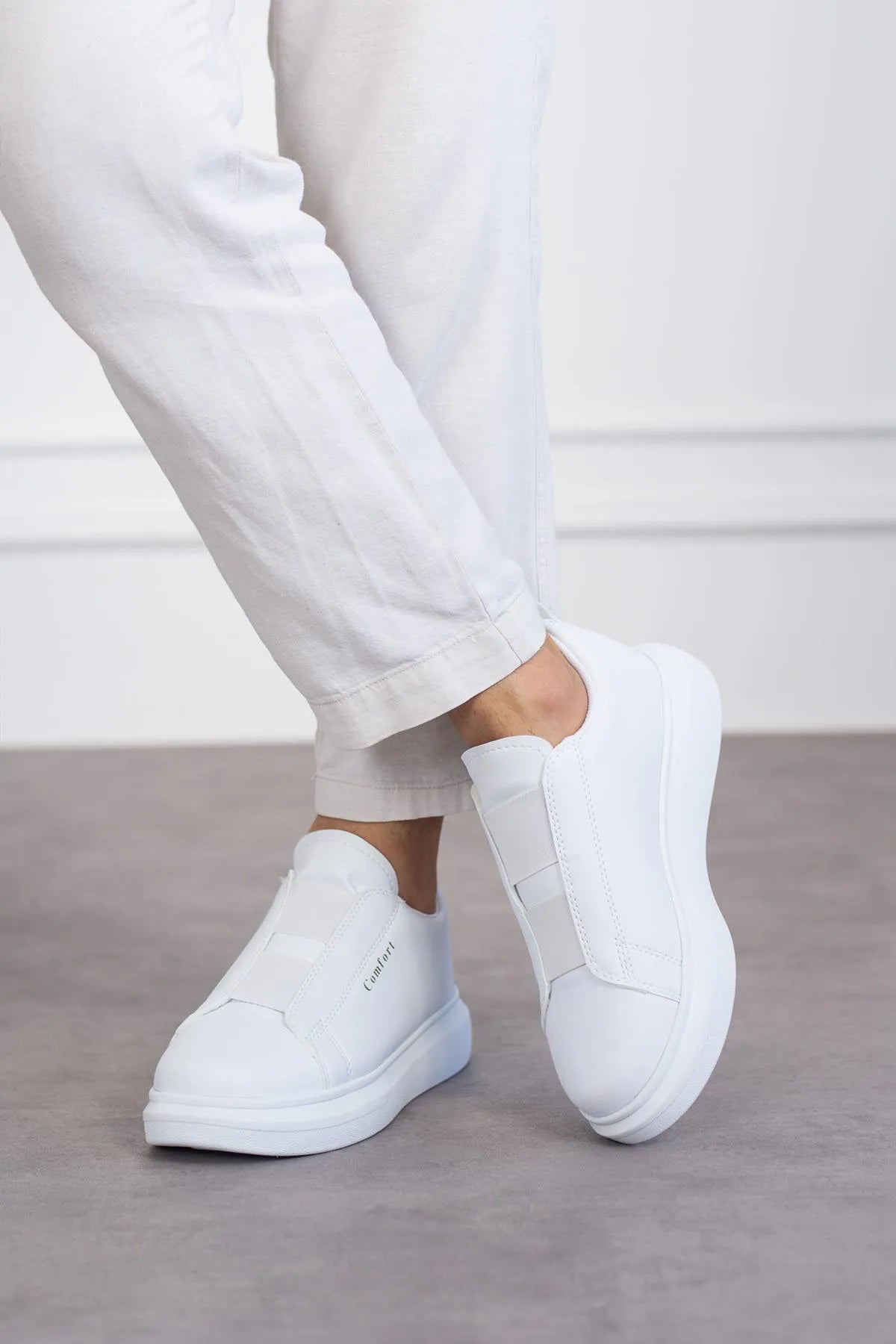 Comfort 109 Double Band Men's White Sports Shoes Casual Sneaker