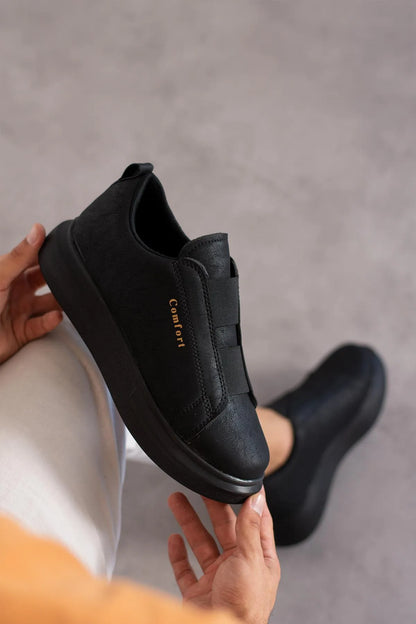 Comfort 109 Double Band Men's Black Sports Shoes Casual Sneaker