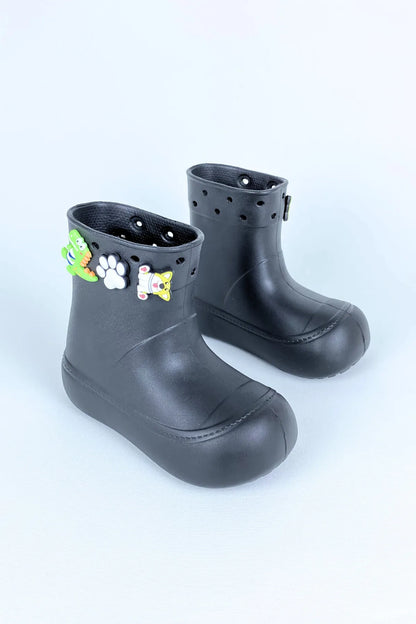 DivaCizme Black Kids Waterproof Rain Boots Boots