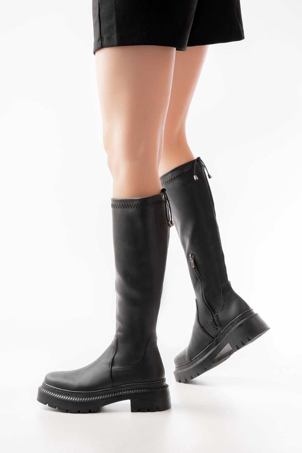 ZRİN-2291 Premium Siyah Fermuarlı Günlük Kadın Çizme