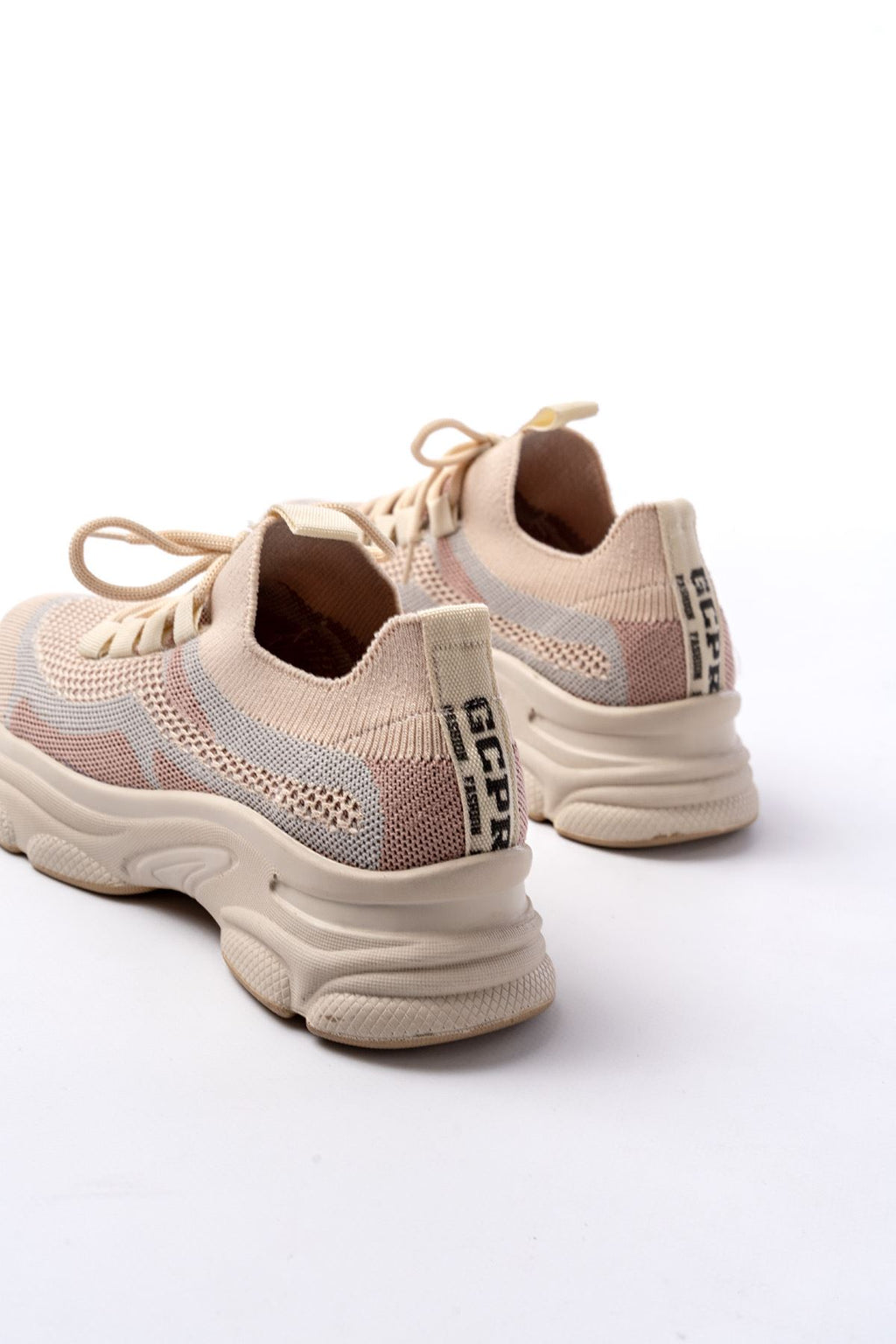 ZRİN-3001 Premium Bej Bağcıklı Fileli Günlük Sneaker