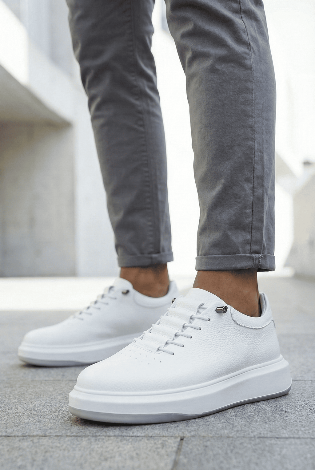 ZRNR-404 Urban Comfort Premium Bağcıksız Günlük Erkek Sneaker Beyaz
