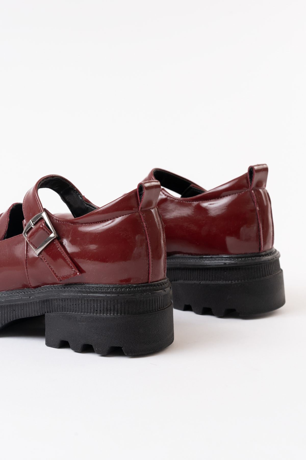 ZRİN-771 Premium Bordo Rugan Kadın Ortopedik Yüksek Tabanlı Loafer