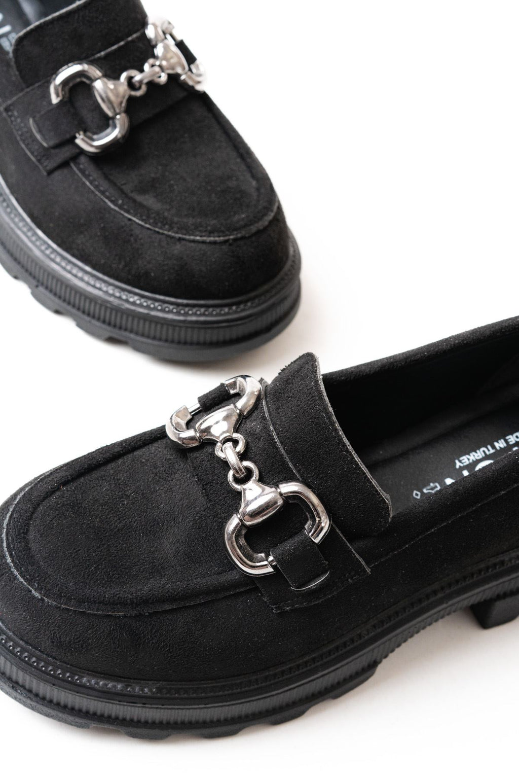 ZRİN-773 Premium Siyah Süet Ortopedik Yüksek Tabanlı Loafer
